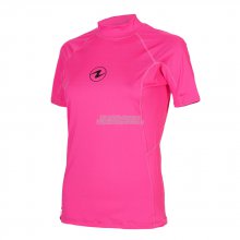 RASH GUARD SLIM FIT SHORT SLEEVE WOMEN PINK, Aqualung